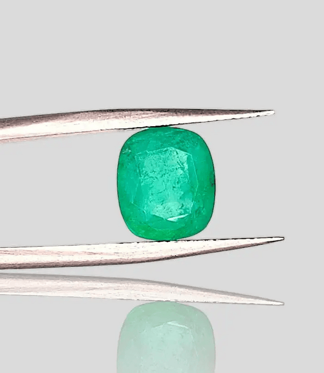 2.95ct Medium Green Cushion Cut Ethiopian Emerald, 100% Natural Earth Mined Gemstone - SMSGEMS 