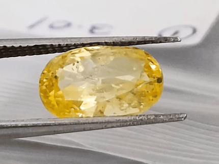 3.01ct Certified Beautiful Oval Cut Vivid Yellow Ceylon Sapphire, Natural untreated Gemstone - SMSGEMS 