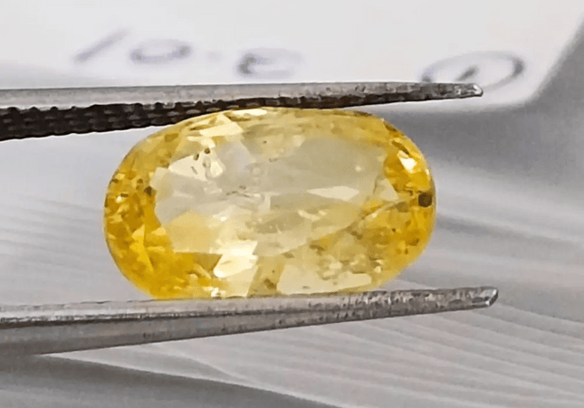 3.01ct Certified Beautiful Oval Cut Vivid Yellow Ceylon Sapphire, Natural untreated Gemstone - SMSGEMS 