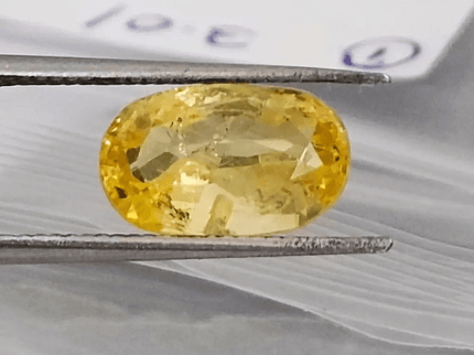 3.01ct Certified Beautiful Oval Cut Vivid Yellow Ceylon Sapphire, Natural untreated Gemstone - SMSGEMS 