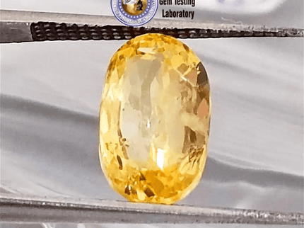 3.01ct Certified Beautiful Oval Cut Vivid Yellow Ceylon Sapphire, Natural untreated Gemstone - SMSGEMS 