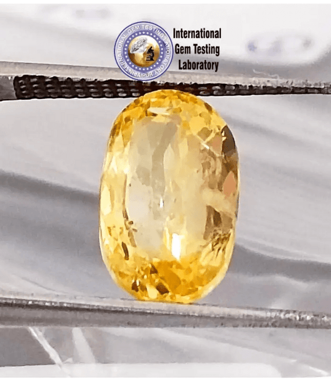 3.01ct Certified Beautiful Oval Cut Vivid Yellow Ceylon Sapphire, Natural untreated Gemstone - SMSGEMS 