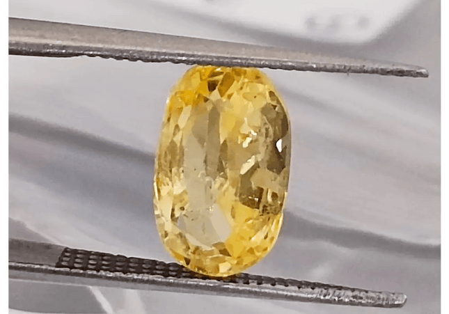 3.01ct Certified Beautiful Oval Cut Vivid Yellow Ceylon Sapphire, Natural untreated Gemstone - SMSGEMS 