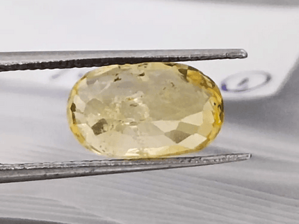 3.01ct Certified Beautiful Oval Cut Vivid Yellow Ceylon Sapphire, Natural untreated Gemstone - SMSGEMS 