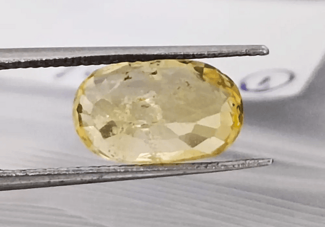 3.01ct Certified Beautiful Oval Cut Vivid Yellow Ceylon Sapphire, Natural untreated Gemstone - SMSGEMS 