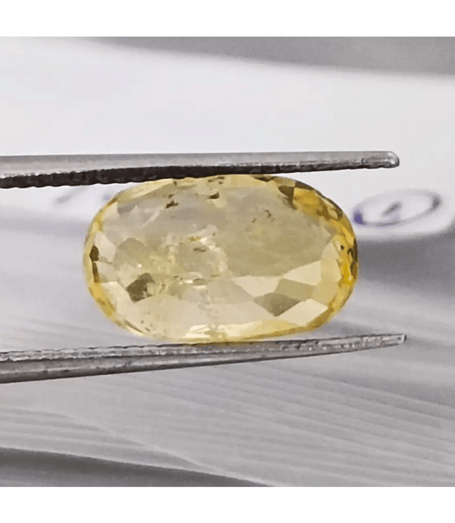 3.01ct Certified Beautiful Oval Cut Vivid Yellow Ceylon Sapphire, Natural untreated Gemstone - SMSGEMS 