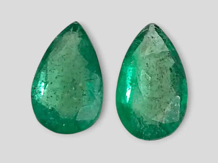 3.01ct Pear Cut Zambian Emerald Pair, 100% Natural Earth Mined Gemstone. - SMSGEMS 