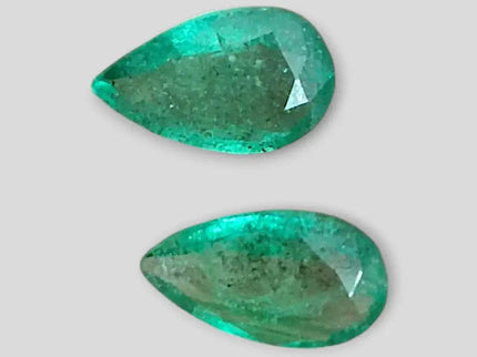 3.01ct Pear Cut Zambian Emerald Pair, 100% Natural Earth Mined Gemstone. - SMSGEMS 
