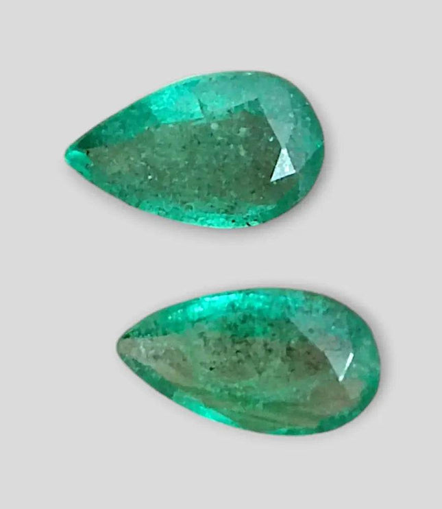 3.01ct Pear Cut Zambian Emerald Pair, 100% Natural Earth Mined Gemstone. - SMSGEMS 