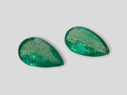 3.01ct Pear Cut Zambian Emerald Pair, 100% Natural Earth Mined Gemstone. - SMSGEMS 