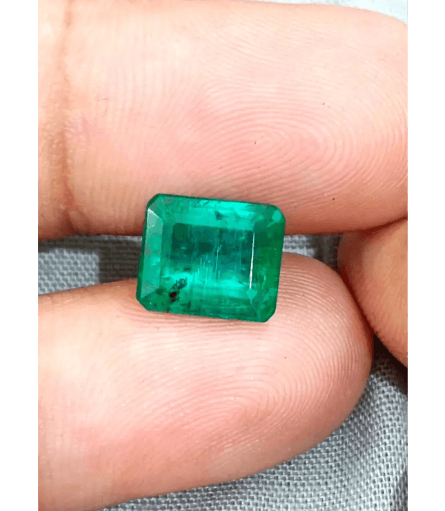 3.33ct Top Golden Green Swat Emerald, 100% Natural Gemstone - SMSGEMS 