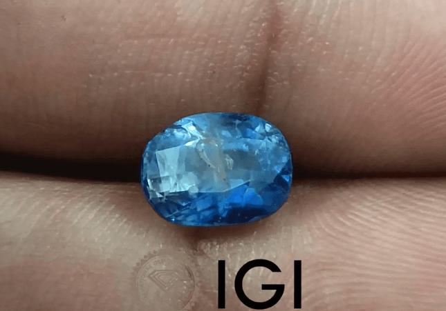 3.37ct IGI Certified Blue Ceylon Sapphire, Natural untreated Gem - SMSGEMS 