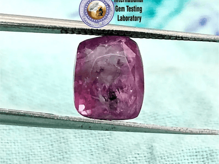 3.45ct Certified Purplish Pink Ceylon Sapphire, Natural untreated Gemstone - SMSGEMS 