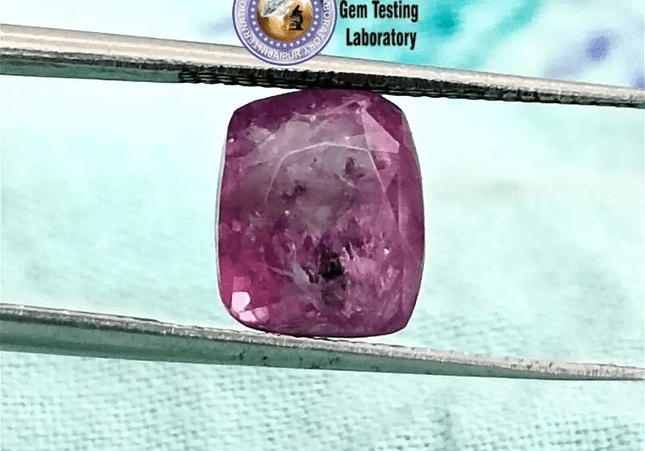 3.45ct Certified Purplish Pink Ceylon Sapphire, Natural untreated Gemstone - SMSGEMS 