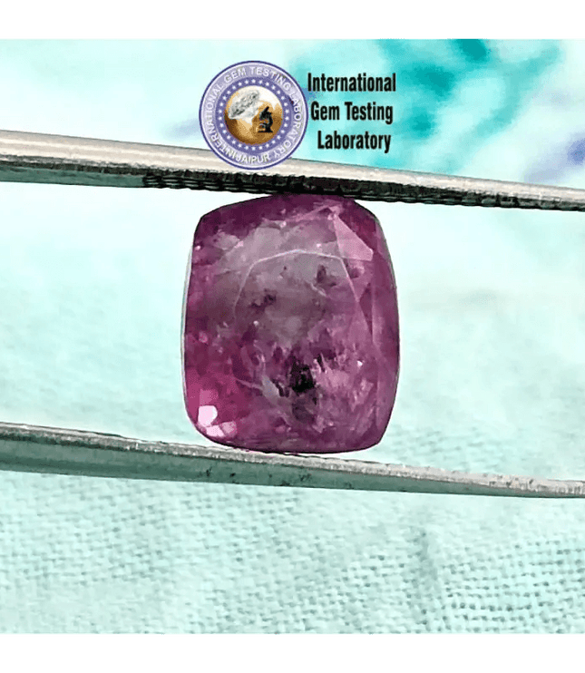 3.45ct Certified Purplish Pink Ceylon Sapphire, Natural untreated Gemstone - SMSGEMS 