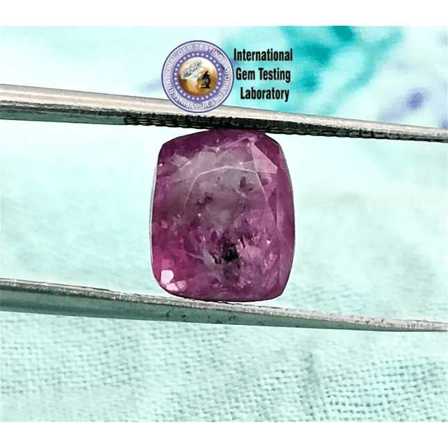 3.45ct Certified Purplish Pink Ceylon Sapphire, Natural untreated Gemstone - SMSGEMS 