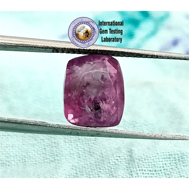 3.45ct Certified Purplish Pink Ceylon Sapphire, Natural untreated Gemstone - SMSGEMS 