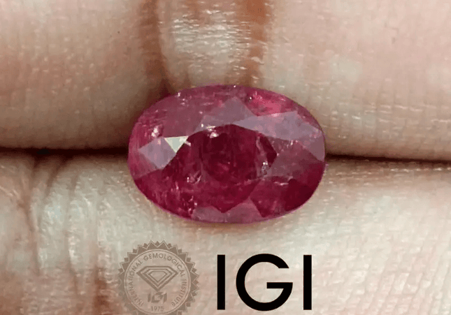 3.48ct IGI Certified Blood Red Burmese Ruby, Natural Untreated Gemstone - SMSGEMS 
