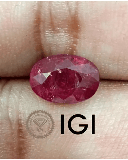 3.48ct IGI Certified Blood Red Burmese Ruby, Natural Untreated Gemstone - SMSGEMS 