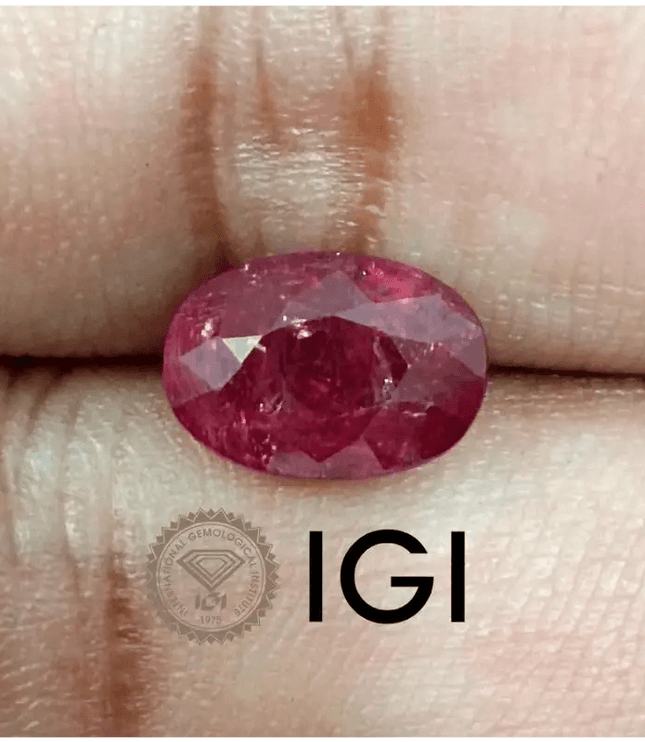 3.48ct IGI Certified Blood Red Burmese Ruby, Natural Untreated Gemstone - SMSGEMS 