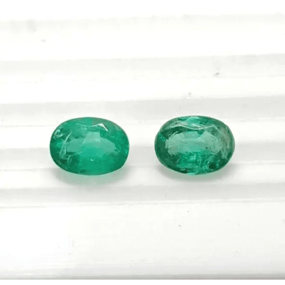 3.56ct Matching Vivid Emerald Pair, 100% Natural Gems - SMSGEMS 