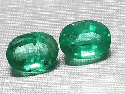 3.56ct Matching Vivid Emerald Pair, 100% Natural Gems - SMSGEMS 