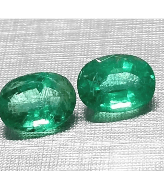 3.56ct Matching Vivid Emerald Pair, 100% Natural Gems - SMSGEMS 