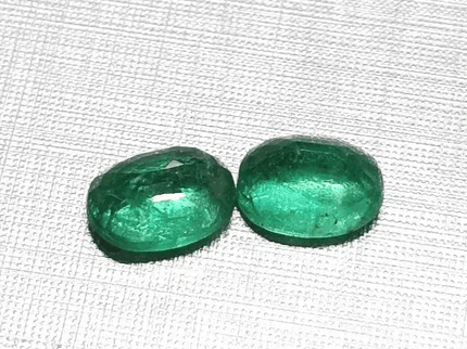 3.56ct Matching Vivid Emerald Pair, 100% Natural Gems - SMSGEMS 