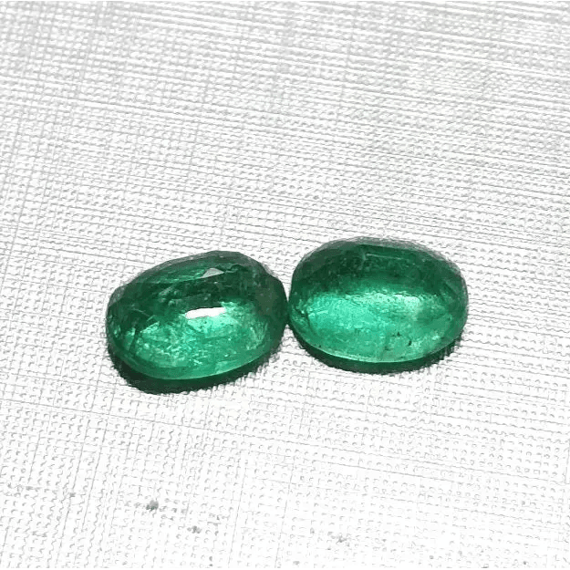 3.56ct Matching Vivid Emerald Pair, 100% Natural Gems - SMSGEMS 