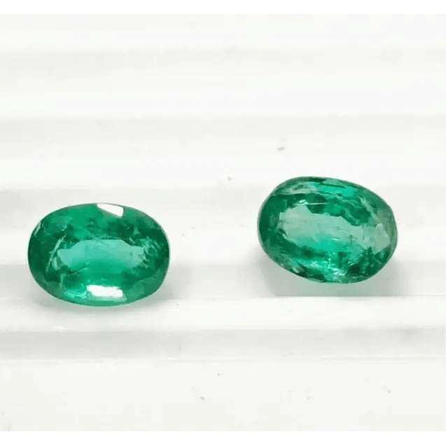 3.56ct Matching Vivid Emerald Pair, 100% Natural Gems - SMSGEMS 
