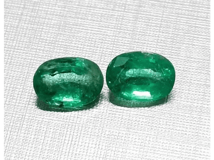 3.56ct Matching Vivid Emerald Pair, 100% Natural Gems - SMSGEMS 