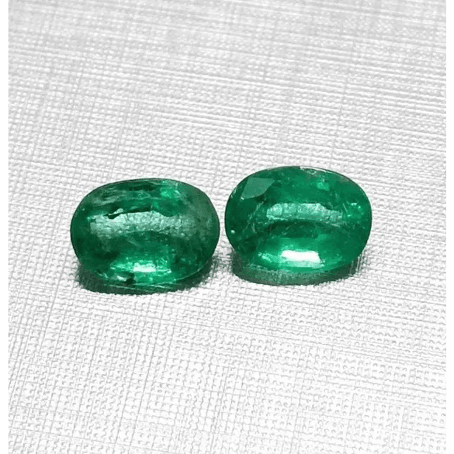 3.56ct Matching Vivid Emerald Pair, 100% Natural Gems - SMSGEMS 