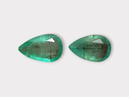 3.67ct Pear Cut Zambian Emerald Pair, 100% Natural Earth Mined Gemstone. - SMSGEMS 