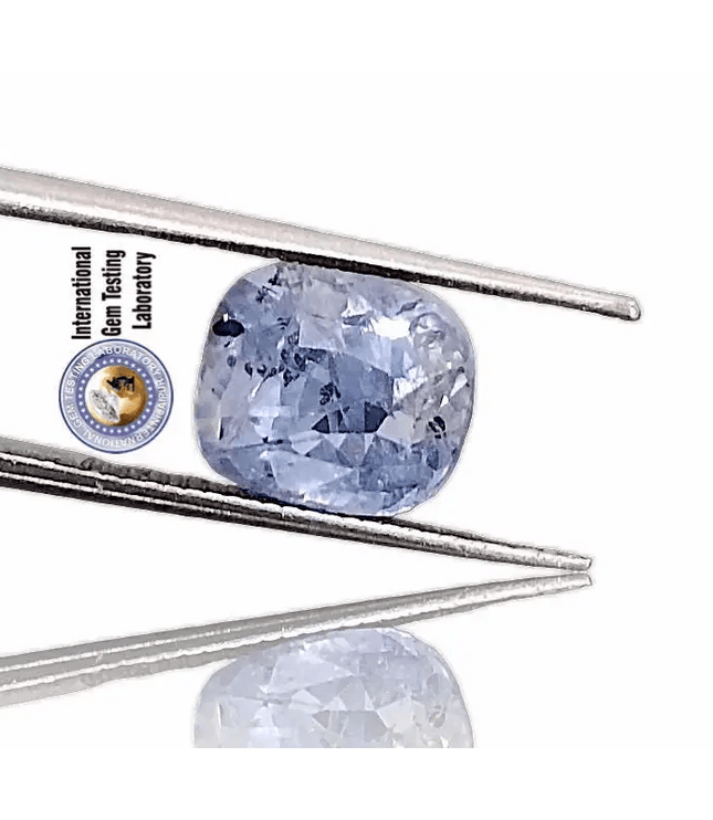 3.68ct Certified Beautiful Full Luster Pastel Blue Ceylon Sapphire, Natural Earth Mined untreated Gemstone - SMSGEMS 