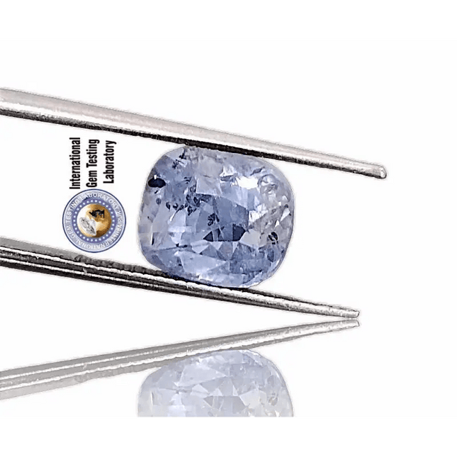 3.68ct Certified Beautiful Full Luster Pastel Blue Ceylon Sapphire, Natural Earth Mined untreated Gemstone - SMSGEMS 