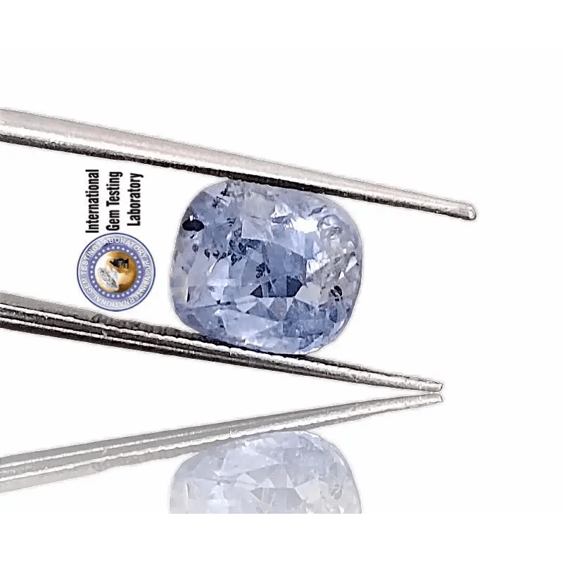 3.68ct Certified Beautiful Full Luster Pastel Blue Ceylon Sapphire, Natural Earth Mined untreated Gemstone - SMSGEMS 
