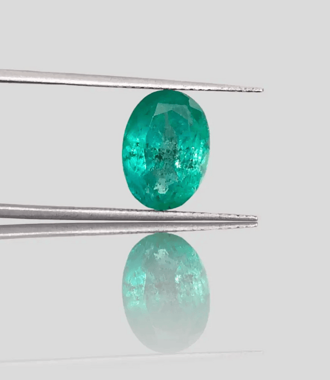 3.68ct Deep Golden Green Zambian Emerald, 100% Natural Gemstone - SMSGEMS 