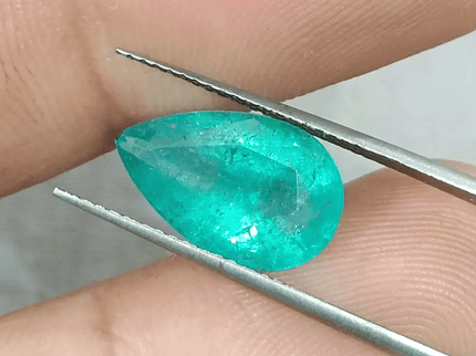 3.68ct Pastel Green Zambian Emerald, Natural Earth Mined Gemstone - SMSGEMS 