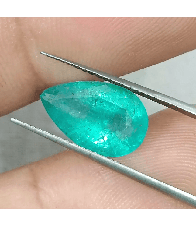 3.68ct Pastel Green Zambian Emerald, Natural Earth Mined Gemstone - SMSGEMS 