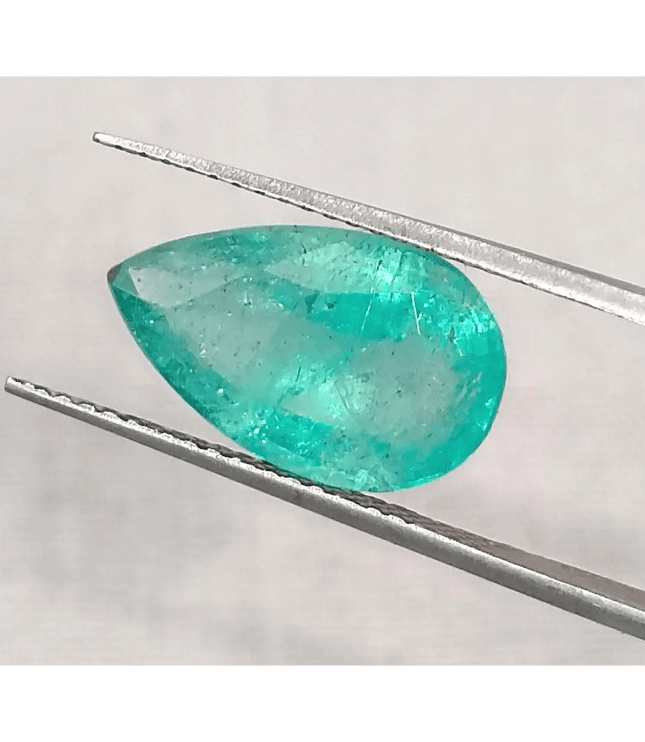 3.68ct Pastel Green Zambian Emerald, Natural Earth Mined Gemstone - SMSGEMS 