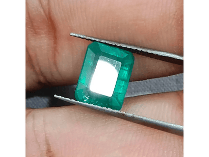 3.74ct Medium Green Zambian Emerald , 100% Earth Mined Gemstones - SMSGEMS 