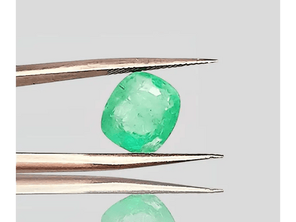 3.80ct Neon Green Cushion Cut Ethiopian Emerald, 100% Natural Earth Mined Gemstone - SMSGEMS 