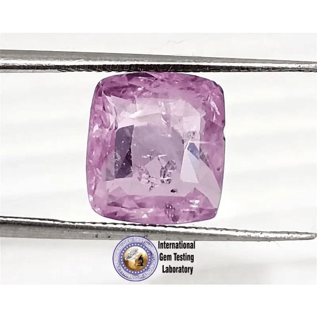 3.96ct Certified Cushion Cut Pink Ceylon Sapphire, Natural Earth Mined untreated Gemstone - SMSGEMS 