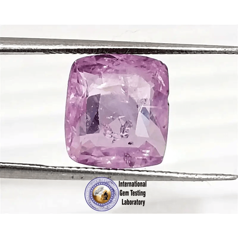 3.96ct Certified Cushion Cut Pink Ceylon Sapphire, Natural Earth Mined untreated Gemstone - SMSGEMS 