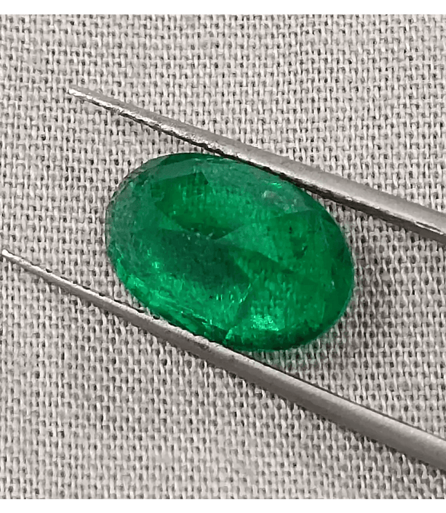 3.99ct IGI Certified Top Deep Vivid Green Emerald, Natural Gem - SMSGEMS 