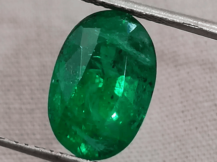 3.99ct IGI Certified Top Deep Vivid Green Emerald, Natural Gem - SMSGEMS 