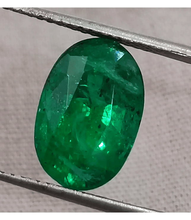 3.99ct IGI Certified Top Deep Vivid Green Emerald, Natural Gem - SMSGEMS 