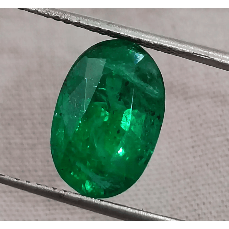 3.99ct IGI Certified Top Deep Vivid Green Emerald, Natural Gem - SMSGEMS 