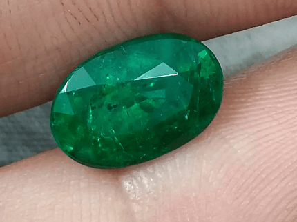 3.99ct IGI Certified Top Deep Vivid Green Emerald, Natural Gem - SMSGEMS 