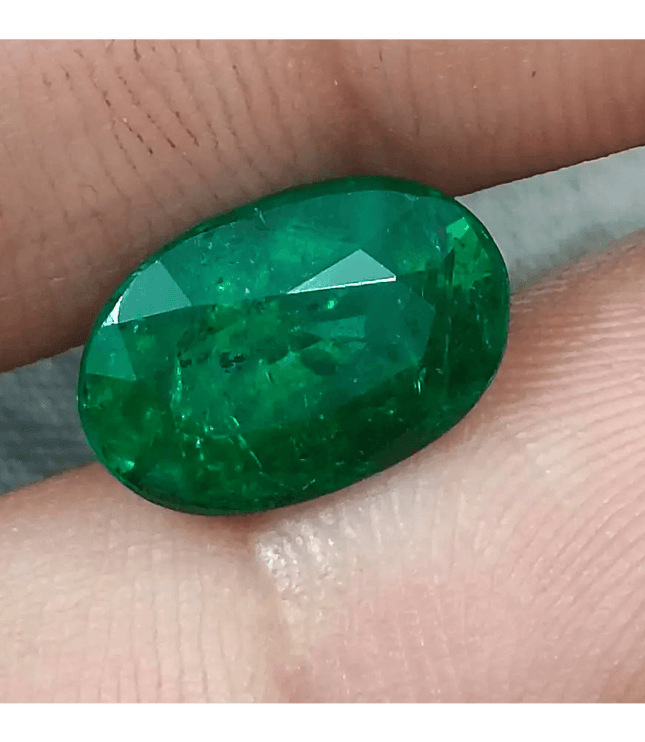 3.99ct IGI Certified Top Deep Vivid Green Emerald, Natural Gem - SMSGEMS 